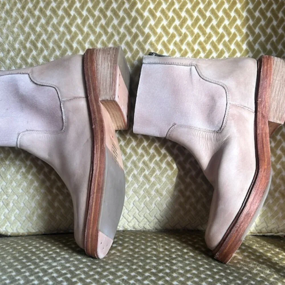 FREE PEOPLE Arlo Santa Fe Lush Natural Tan Elastic Croc Chelsea Boots - Picture 14 of 16